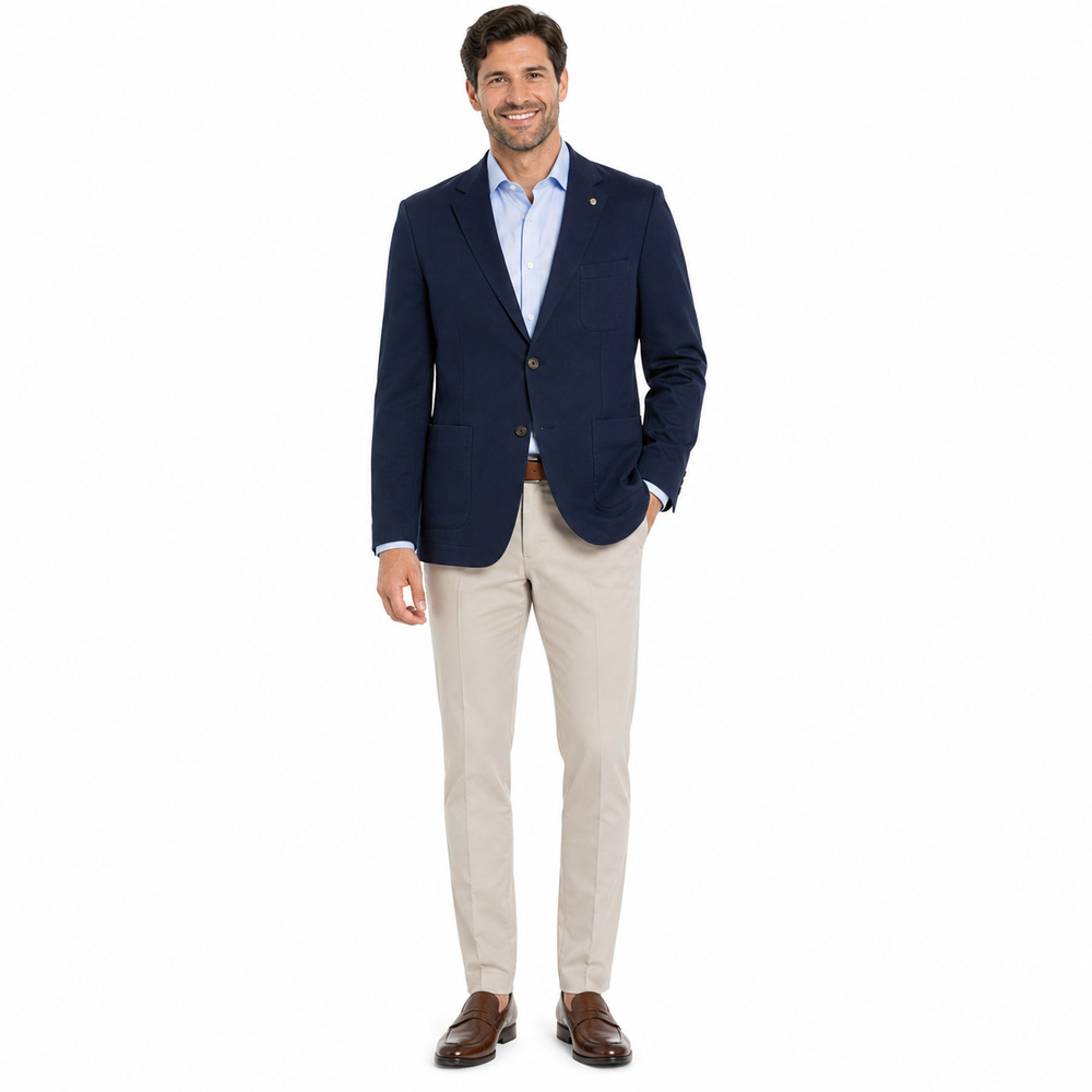 Michael Kors Mens Blazer Sport Coat 42R Midnight Blue Stretch Classic Jacket